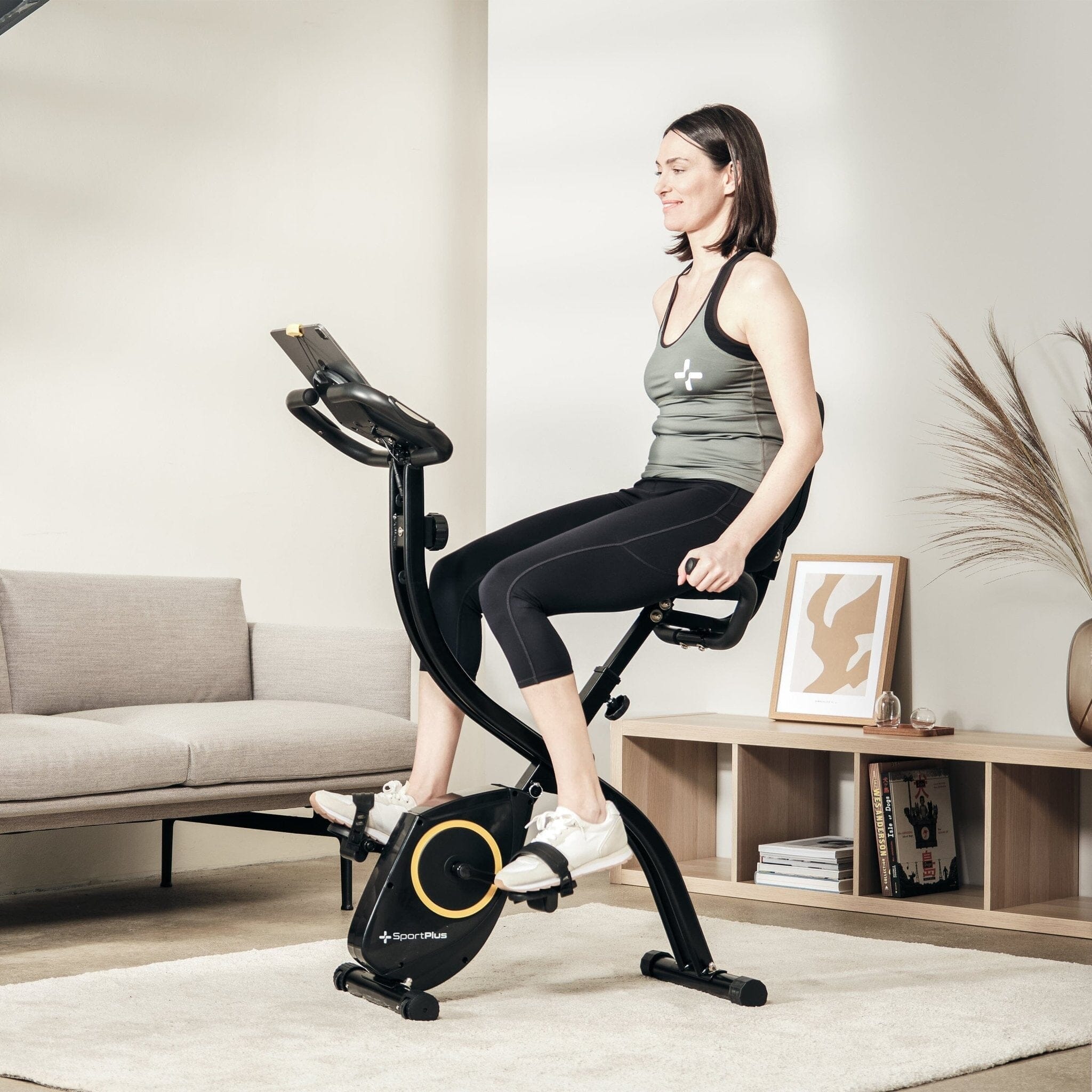 fahrrad heimtrainer englisch Klappbarer Heimtrainer | S-Bike für leichten Einstieg | mit Rückenlehne | 8 manuelle Widerstandsstufen