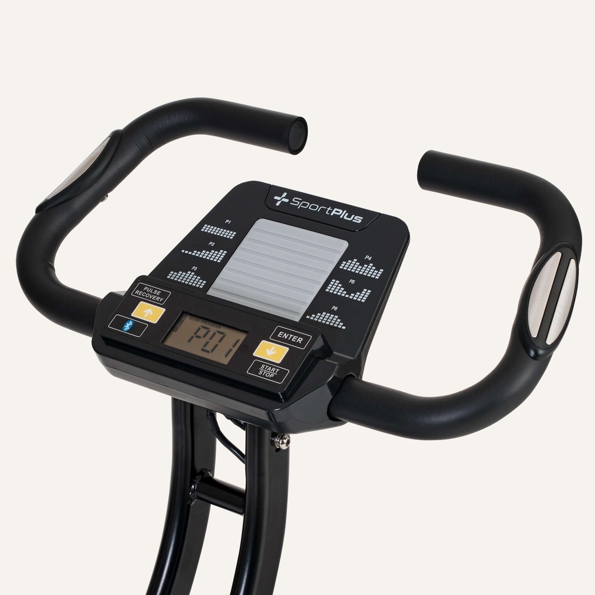 Klappbarer Heimtrainer (X-Bike) Computer gesteuert mit Rückenlehne &amp; App-Steuerung SP-HT-1004-iE SportPlus 