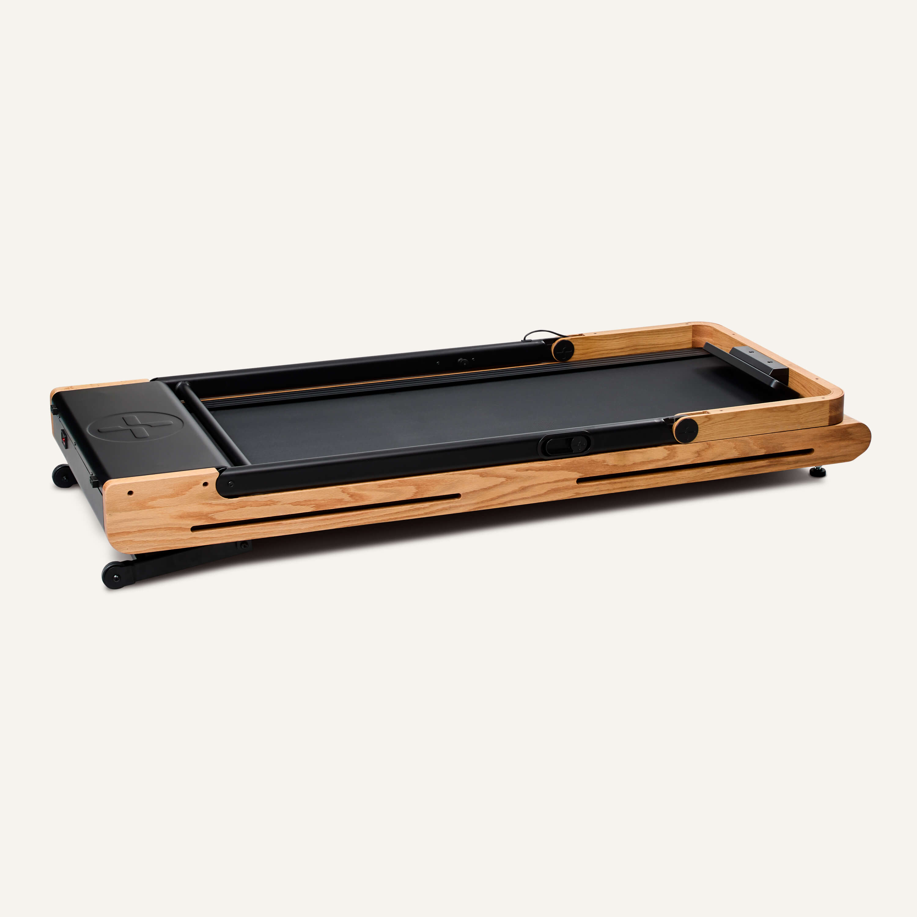 Folding Z-treadmill made of wood (oak) with app compatibility