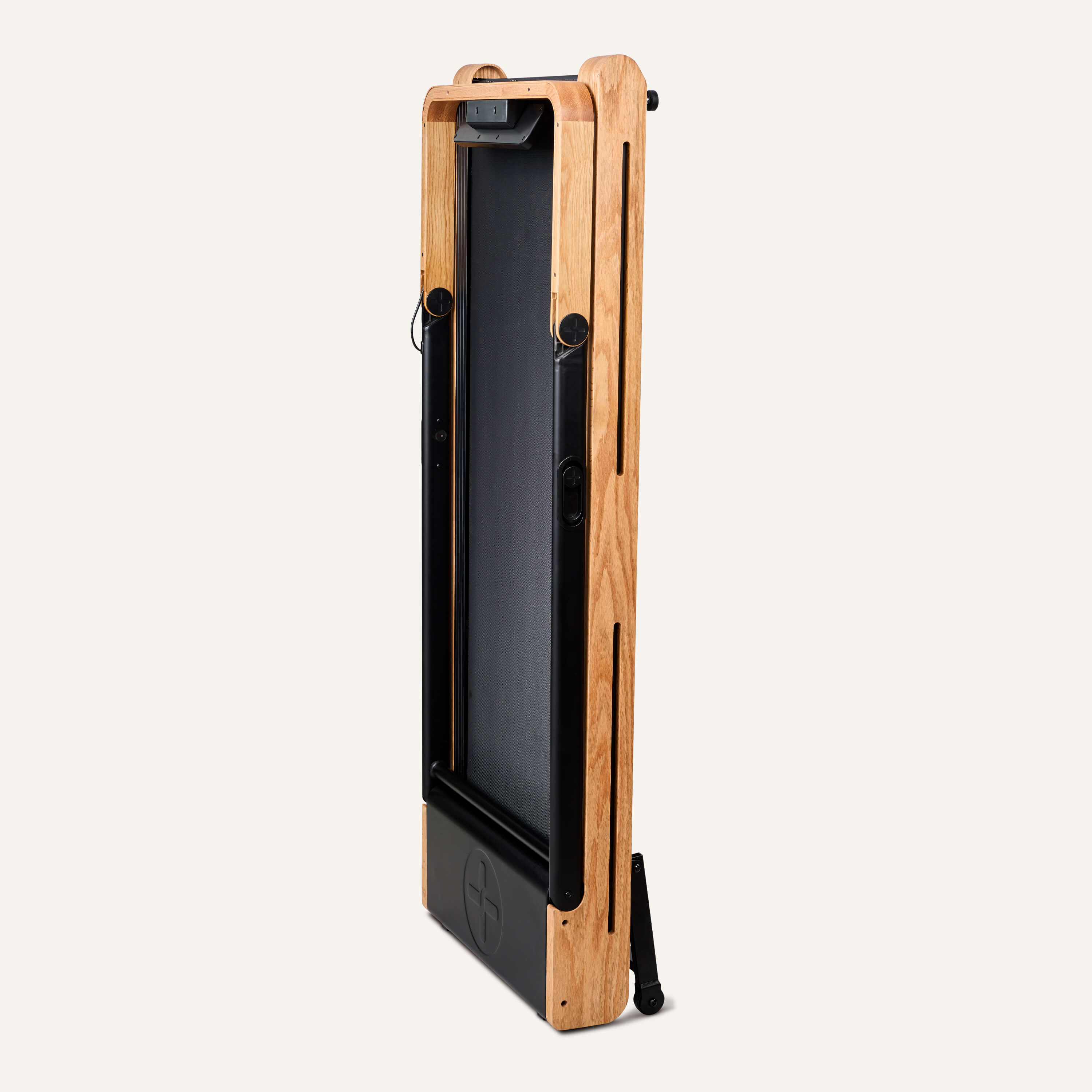 Folding Z-treadmill made of wood (oak) with app compatibility