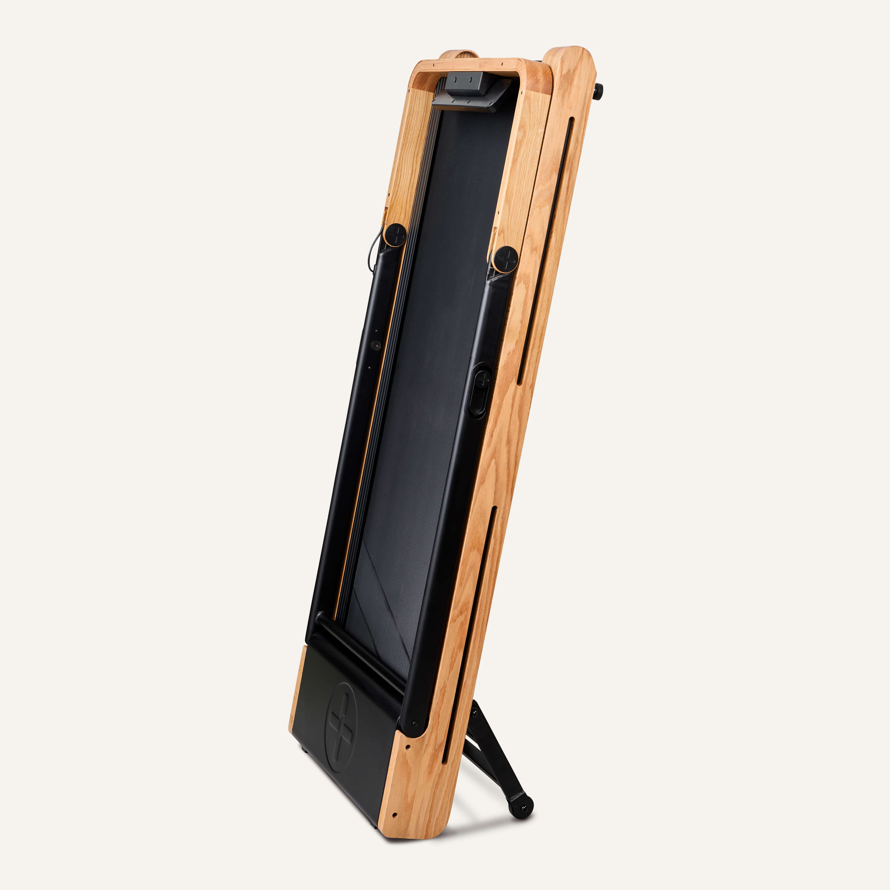 Folding Z-treadmill made of wood (oak) with app compatibility