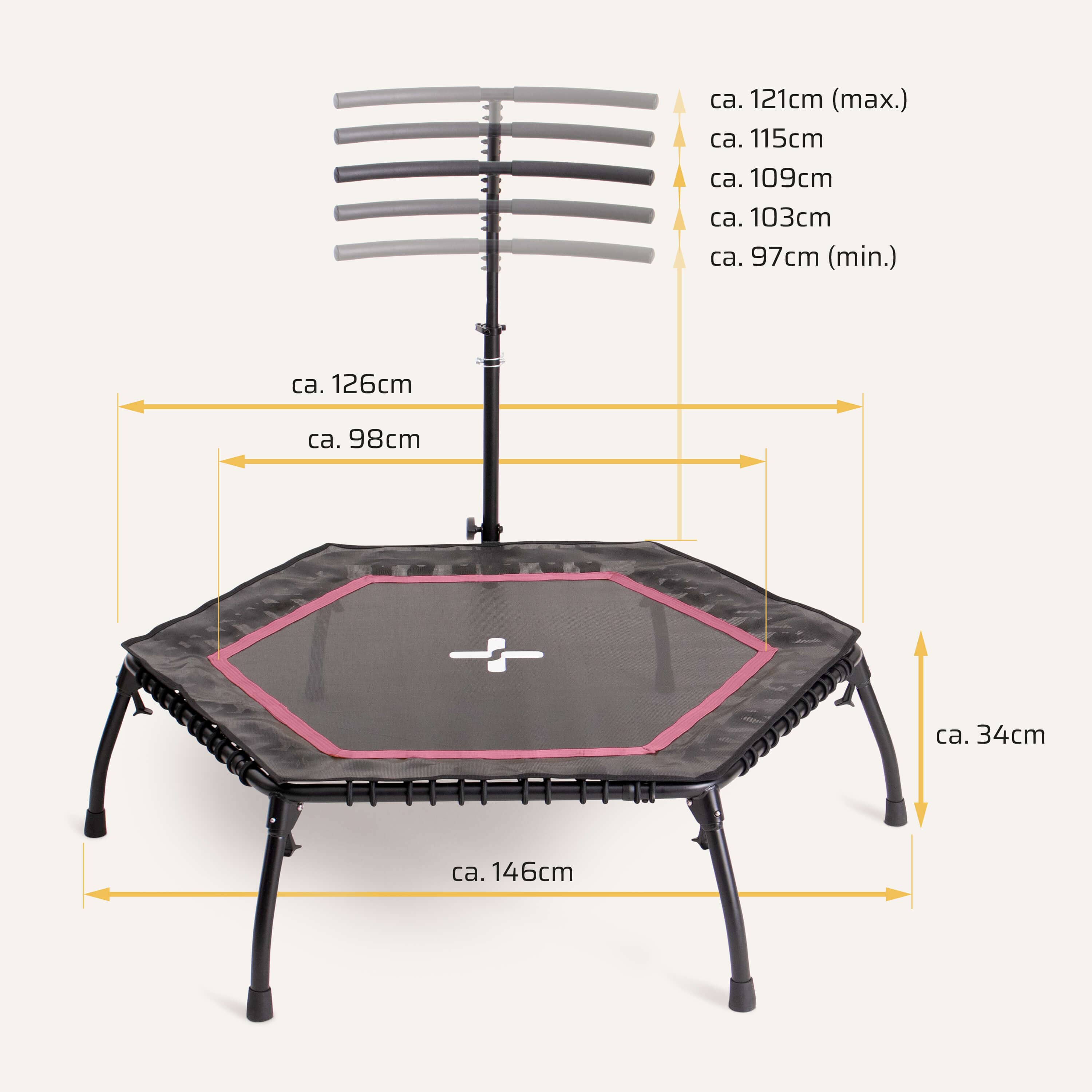 trampolin aufbewahrung Faltbares Fitness Trampolin mit Klappfunktion | SP-T-2100