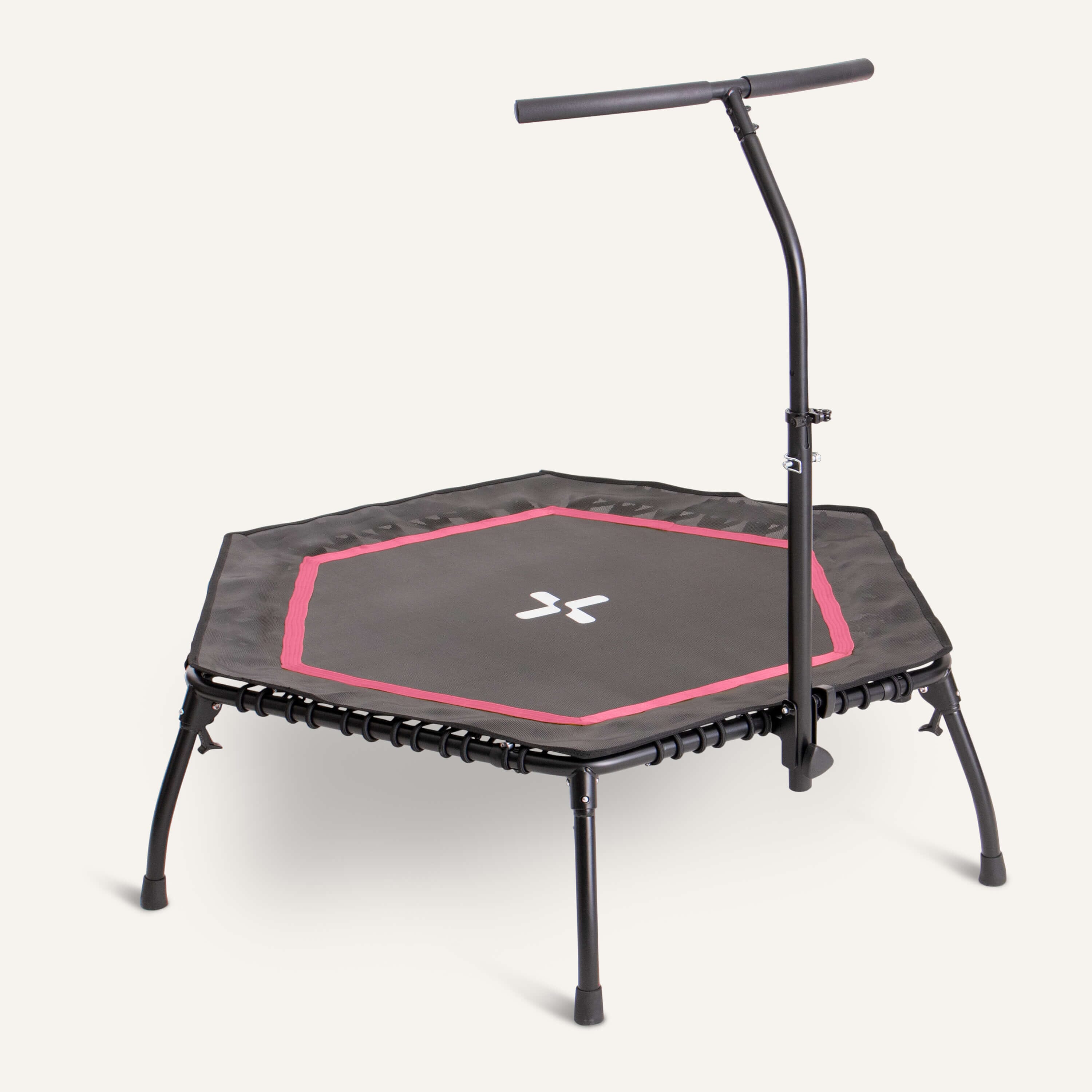 Faltbares Fitness Trampolin mit klappbaren Standbeinen SP-T-2100 SportPlus Himbeer