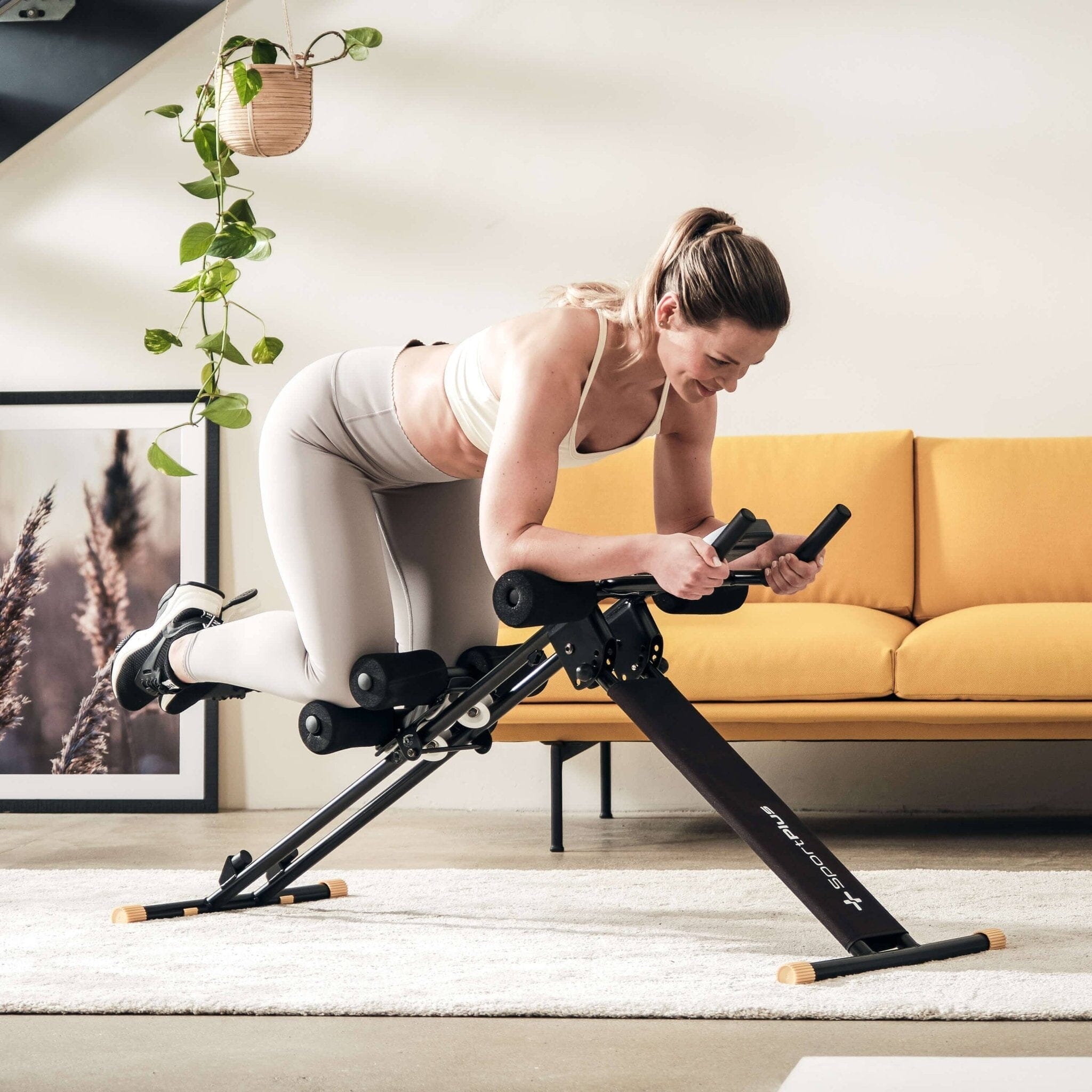Klappbarer Bauchtrainer Mit 3 Stufen & Knieauflage - Fitnessgerät Für Zuhause Zum Trainieren Von Bauch, Beine, Arme & Gesäß Klappbarer Bauchtrainer Mit 3 Stufen & Knieauflage - Fitnessgerät Für Zuhause Zum Trainieren Von Bauch, Beine, Arme & Gesäß