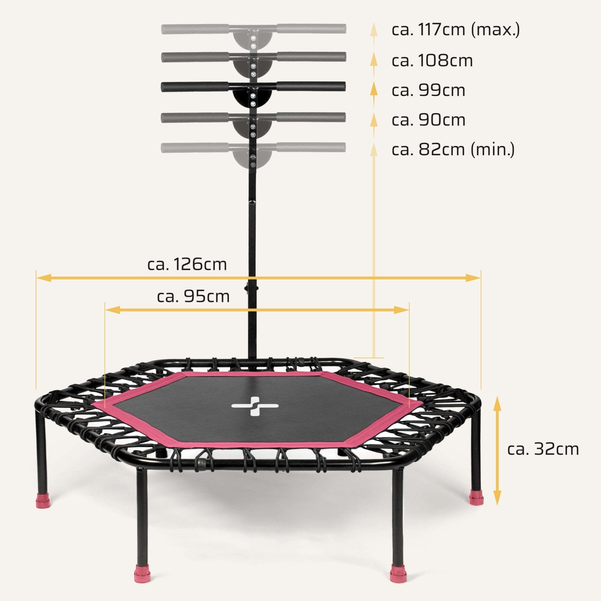 Höhenverstellbares Fitness Trampolin SP-T-110 SportPlus