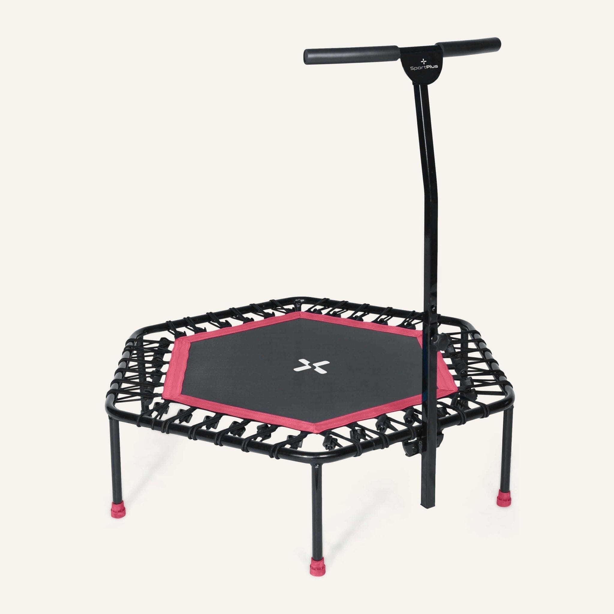 Höhenverstellbares Fitness Trampolin SP-T-110 SportPlus Himbeer