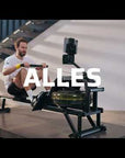 Water rowing machine with app compatibility